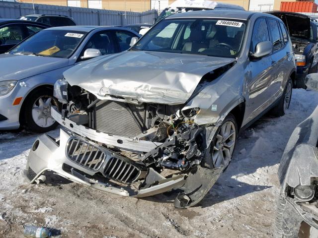 5UXWX5C53CL721764 - 2012 BMW X3 XDRIVE2 SILVER photo 2