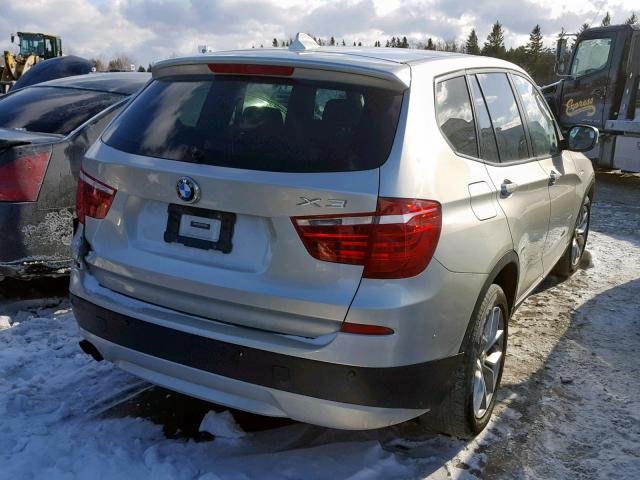 5UXWX5C53CL721764 - 2012 BMW X3 XDRIVE2 SILVER photo 4