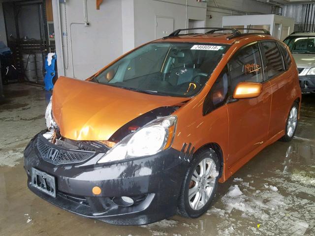 JHMGE88459S036336 - 2009 HONDA FIT SPORT ORANGE photo 2