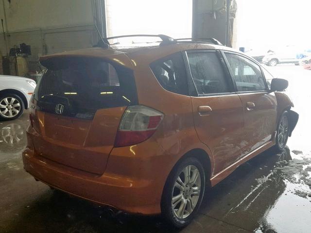 JHMGE88459S036336 - 2009 HONDA FIT SPORT ORANGE photo 4