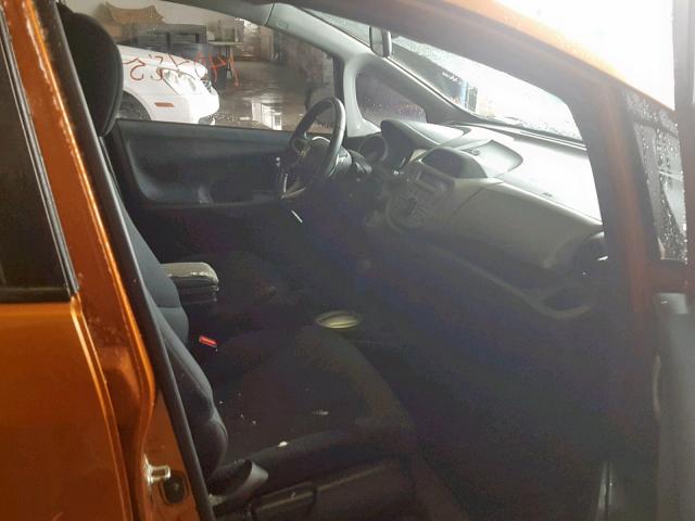 JHMGE88459S036336 - 2009 HONDA FIT SPORT ORANGE photo 5