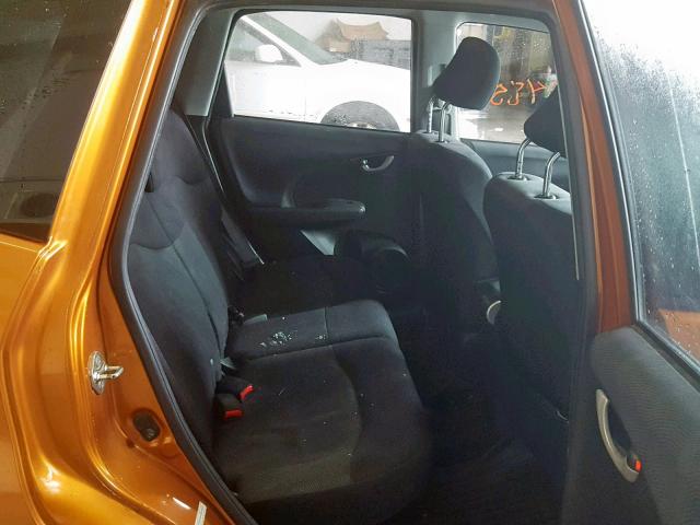 JHMGE88459S036336 - 2009 HONDA FIT SPORT ORANGE photo 6