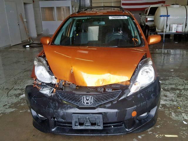 JHMGE88459S036336 - 2009 HONDA FIT SPORT ORANGE photo 7