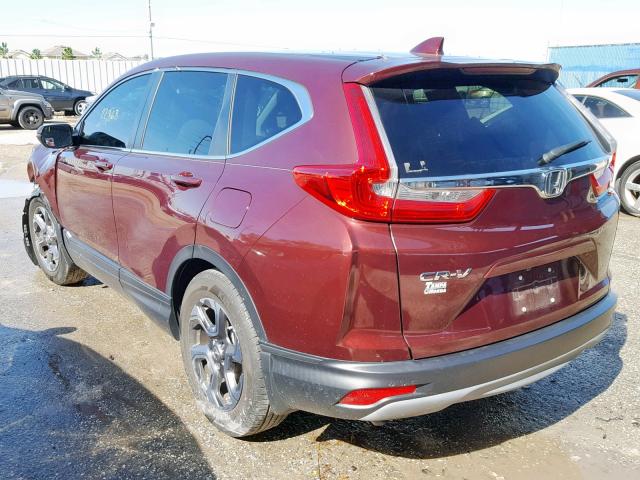 5J6RW1H89HL004767 - 2017 HONDA CR-V EXL BURGUNDY photo 3