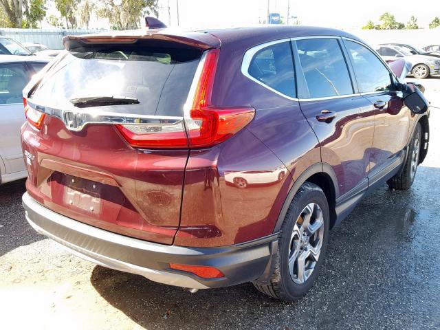 5J6RW1H89HL004767 - 2017 HONDA CR-V EXL BURGUNDY photo 4