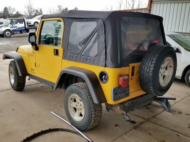 1J4FA49S94P772152 - 2004 JEEP WRANGLER / YELLOW photo 3