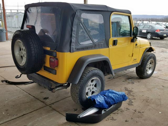 1J4FA49S94P772152 - 2004 JEEP WRANGLER / YELLOW photo 4