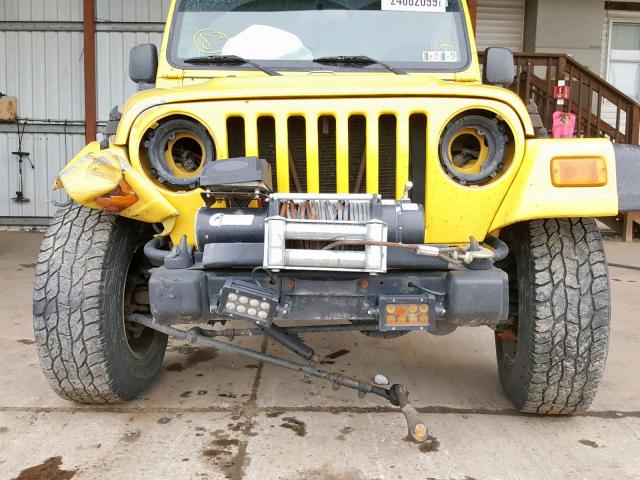 1J4FA49S94P772152 - 2004 JEEP WRANGLER / YELLOW photo 9