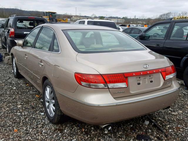 KMHFC46F26A039496 - 2006 HYUNDAI AZERA SE GOLD photo 3