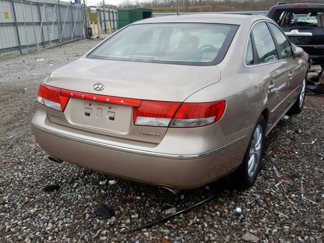 KMHFC46F26A039496 - 2006 HYUNDAI AZERA SE GOLD photo 4