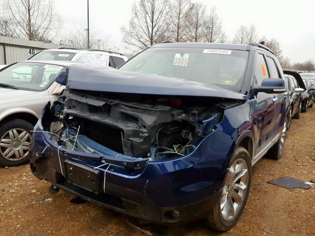 1FMHK8F81CGA52205 - 2012 FORD EXPLORER L BLUE photo 2