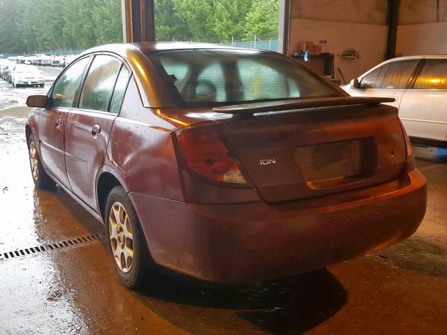 1G8AJ52F23Z107822 - 2003 SATURN ION LEVEL MAROON photo 3