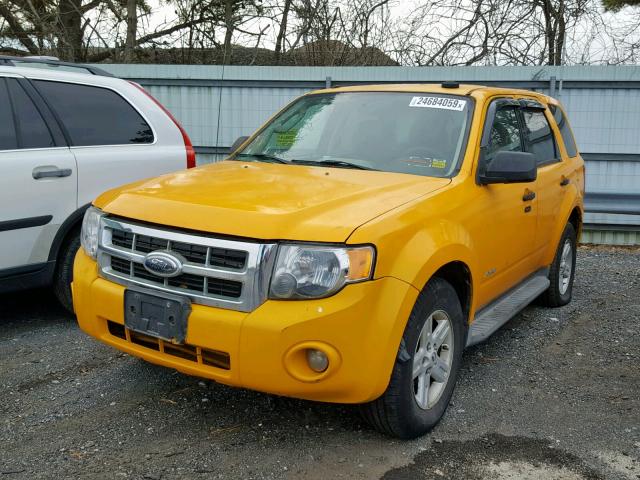 1FMCU4K33AKA13536 - 2010 FORD ESCAPE HYB YELLOW photo 2