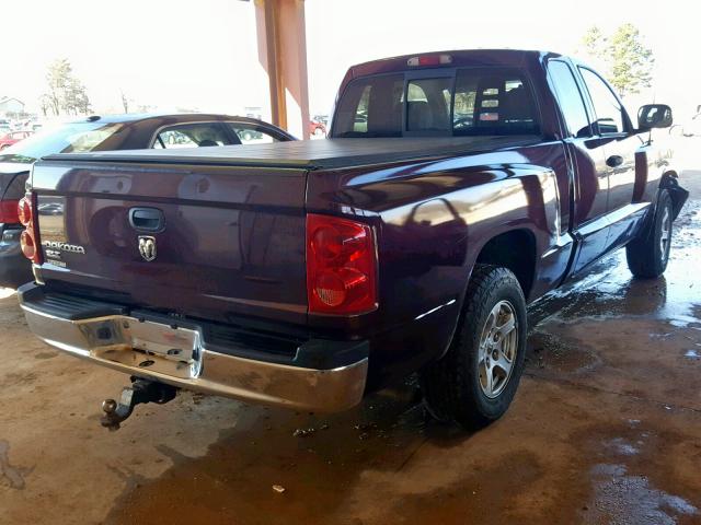 1D7HW42K75S199055 - 2005 DODGE DAKOTA SLT BURGUNDY photo 4