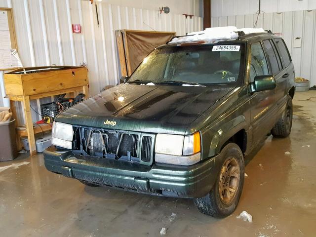 1J4GZ78Y2TC244396 - 1996 JEEP GRAND CHER GREEN photo 2