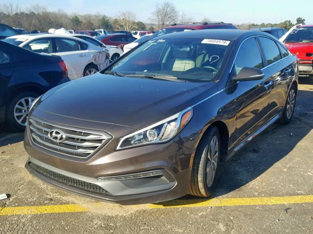 5NPE34AF6FH108514 - 2015 HYUNDAI SONATA SPO BROWN photo 2