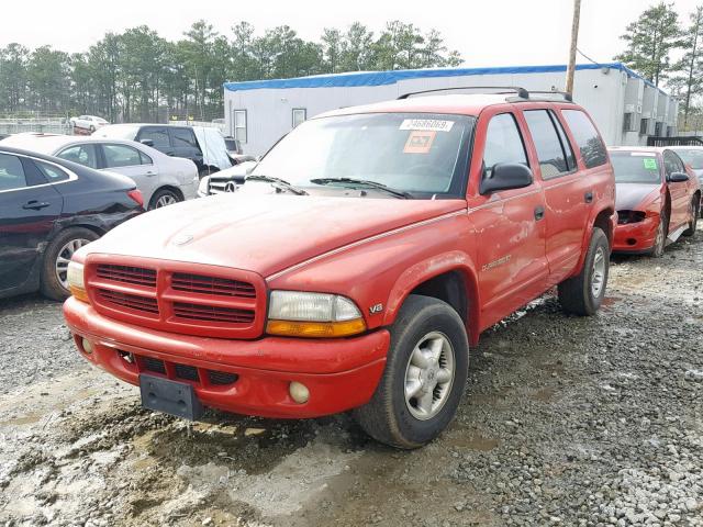 1B4HR28Z5YF235474 - 2000 DODGE DURANGO RED photo 2