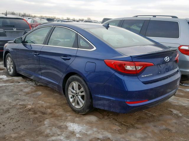 5NPE24AF2GH260326 - 2016 HYUNDAI SONATA SE BLUE photo 3