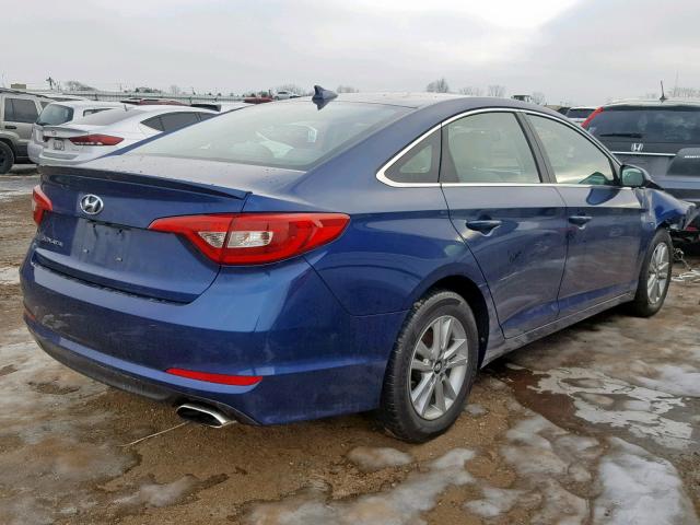 5NPE24AF2GH260326 - 2016 HYUNDAI SONATA SE BLUE photo 4