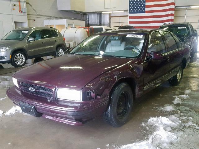 1G1BL52P0SR126373 - 1995 CHEVROLET IMPALA  SS RED photo 2