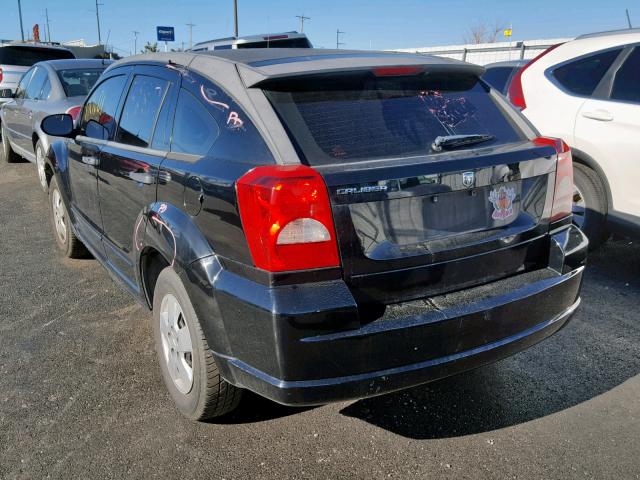 1B3HB28B27D269605 - 2007 DODGE CALIBER BLACK photo 3