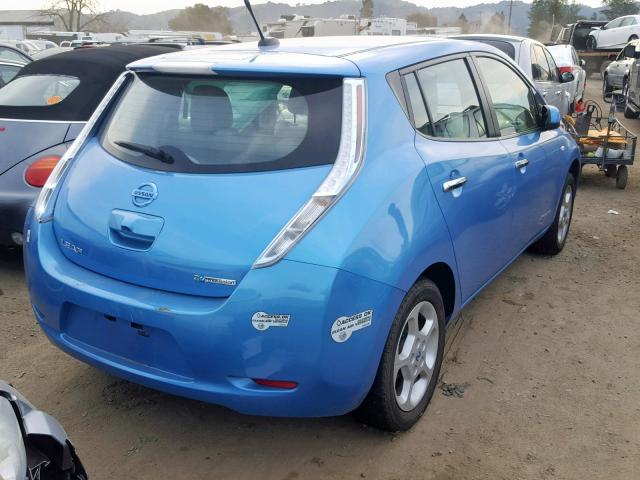 JN1AZ0CP7BT005204 - 2011 NISSAN LEAF SV BLUE photo 4