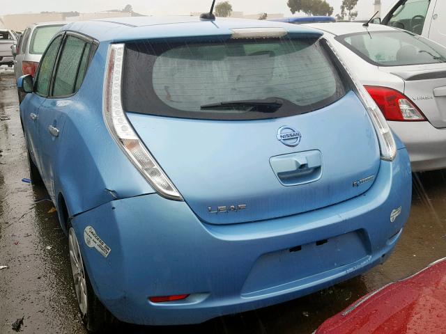 1N4AZ0CP1FC324400 - 2015 NISSAN LEAF S BLUE photo 3