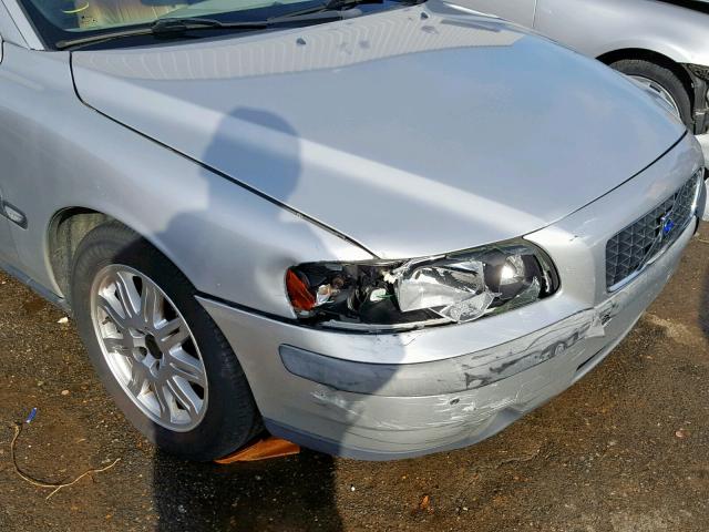 YV1RS61T742419481 - 2004 VOLVO S60 SILVER photo 9
