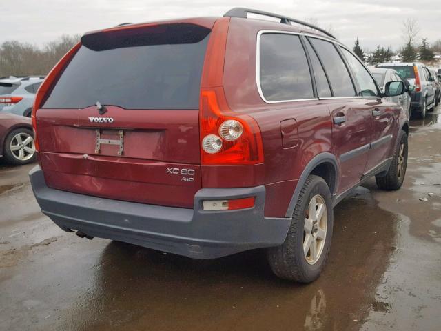 YV1CM59H941066984 - 2004 VOLVO XC90 BURGUNDY photo 4