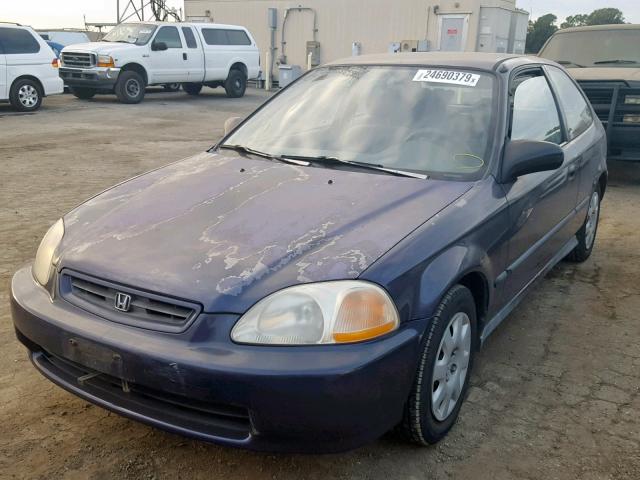 2HGEJ6349WH106599 - 1998 HONDA CIVIC DX BLUE photo 2