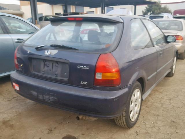 2HGEJ6349WH106599 - 1998 HONDA CIVIC DX BLUE photo 4