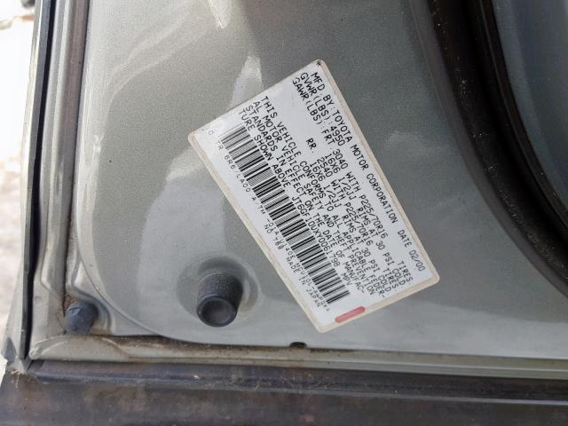 JT6GF10UXY0061798 - 2000 LEXUS RX 300 GRAY photo 10