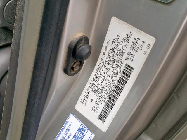 5TDZA23C44S163131 - 2004 TOYOTA SIENNA CE GRAY photo 10