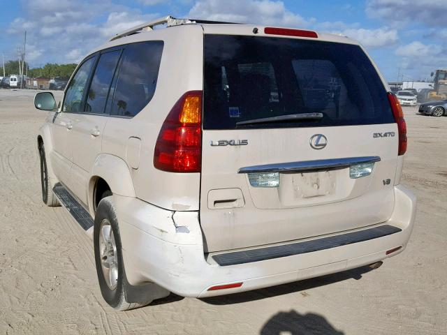 JTJBT20X730001947 - 2003 LEXUS GX 470 WHITE photo 3