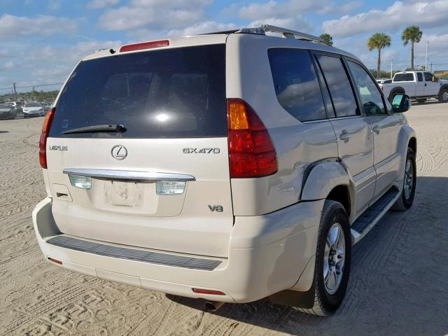 JTJBT20X730001947 - 2003 LEXUS GX 470 WHITE photo 4