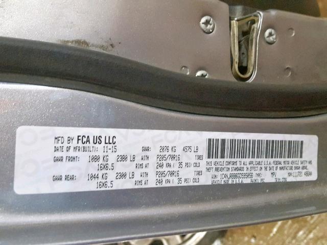 1C4NJRBB6GD595056 - 2016 JEEP PATRIOT SP GRAY photo 10