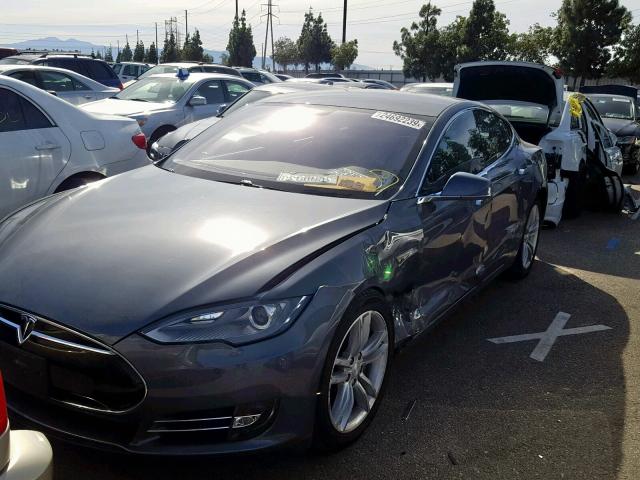 5YJSA1CG2DFP22341 - 2013 TESLA MODEL S GRAY photo 2