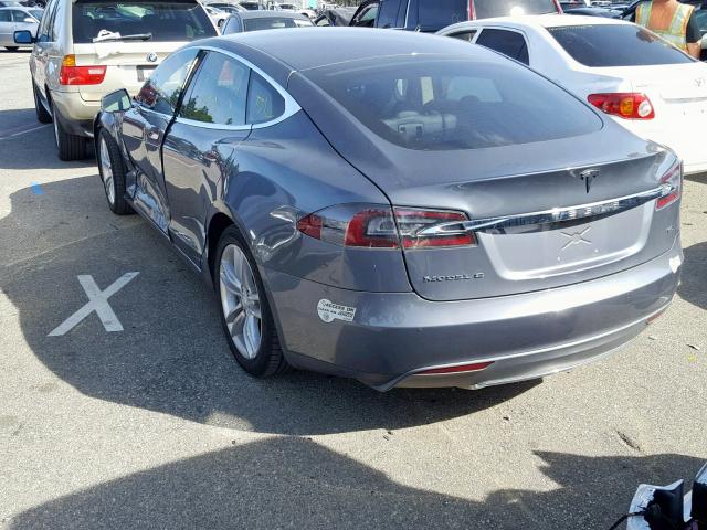 5YJSA1CG2DFP22341 - 2013 TESLA MODEL S GRAY photo 3