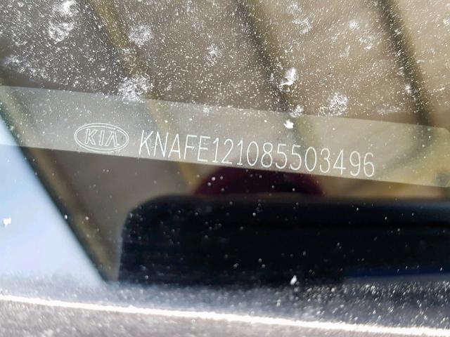 KNAFE121085503496 - 2008 KIA SPECTRA EX GOLD photo 10