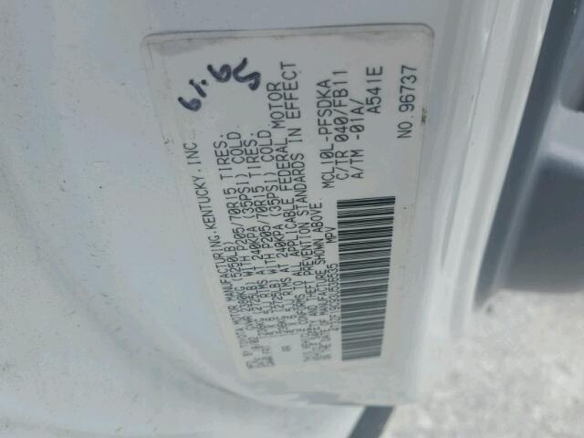 4T3ZF19C93U536535 - 2003 TOYOTA SIENNA CE WHITE photo 10