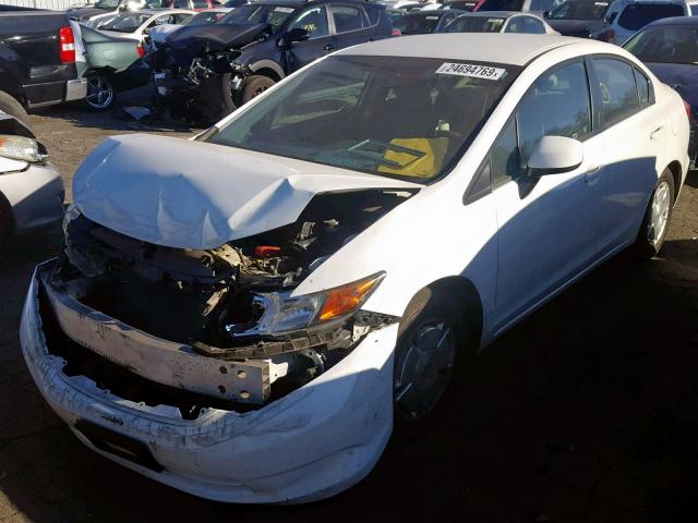 2HGFB2F69CH552951 - 2012 HONDA CIVIC HF WHITE photo 2