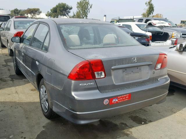 2HGES16365H620749 - 2005 HONDA CIVIC DX V GRAY photo 3