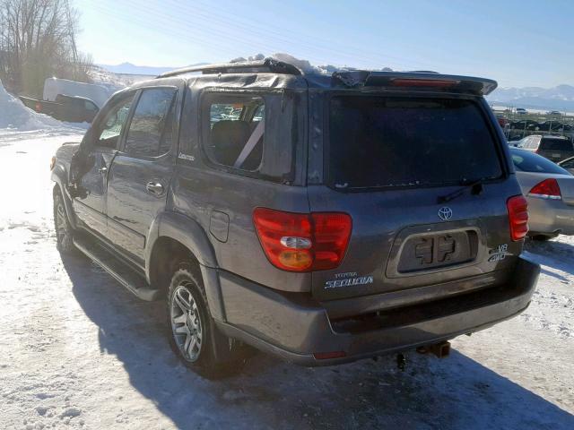 5TDBT48A63S194846 - 2003 TOYOTA SEQUOIA LI GRAY photo 3