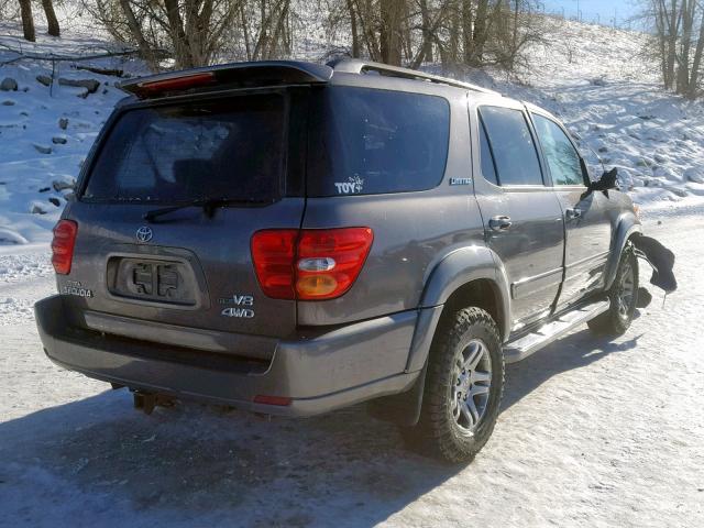 5TDBT48A63S194846 - 2003 TOYOTA SEQUOIA LI GRAY photo 4