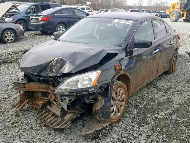 3N1AB7AP9EY200586 - 2014 NISSAN SENTRA S BLACK photo 2