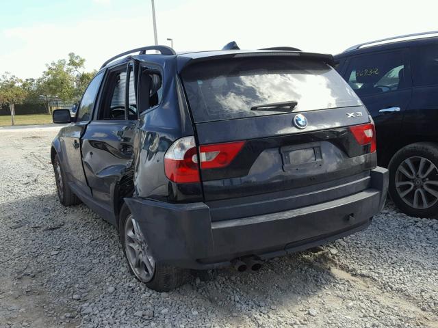 WBXPA73475WC47187 - 2005 BMW X3 2.5I BLACK photo 3