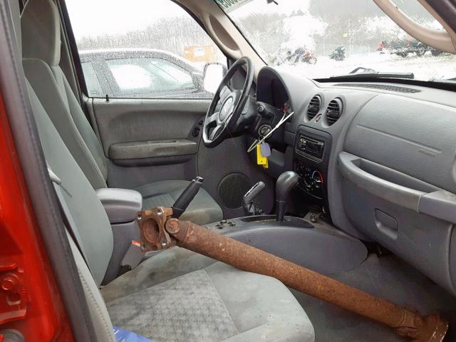 1J8GL48K36W264654 - 2006 JEEP LIBERTY SP წითელი ფოტო 5