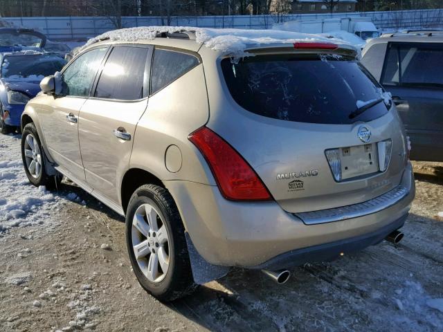 JN8AZ08W77W640222 - 2007 NISSAN MURANO SL TAN photo 3