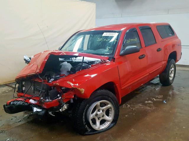 1D7HW48N06S600268 - 2006 DODGE DAKOTA QUA RED photo 2