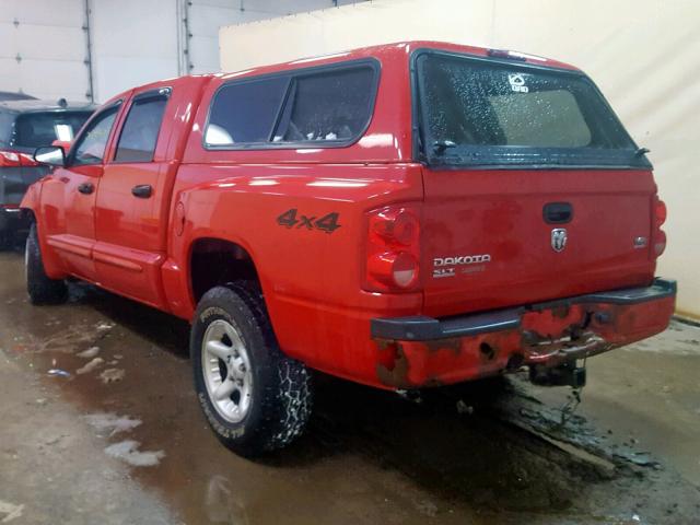 1D7HW48N06S600268 - 2006 DODGE DAKOTA QUA RED photo 3